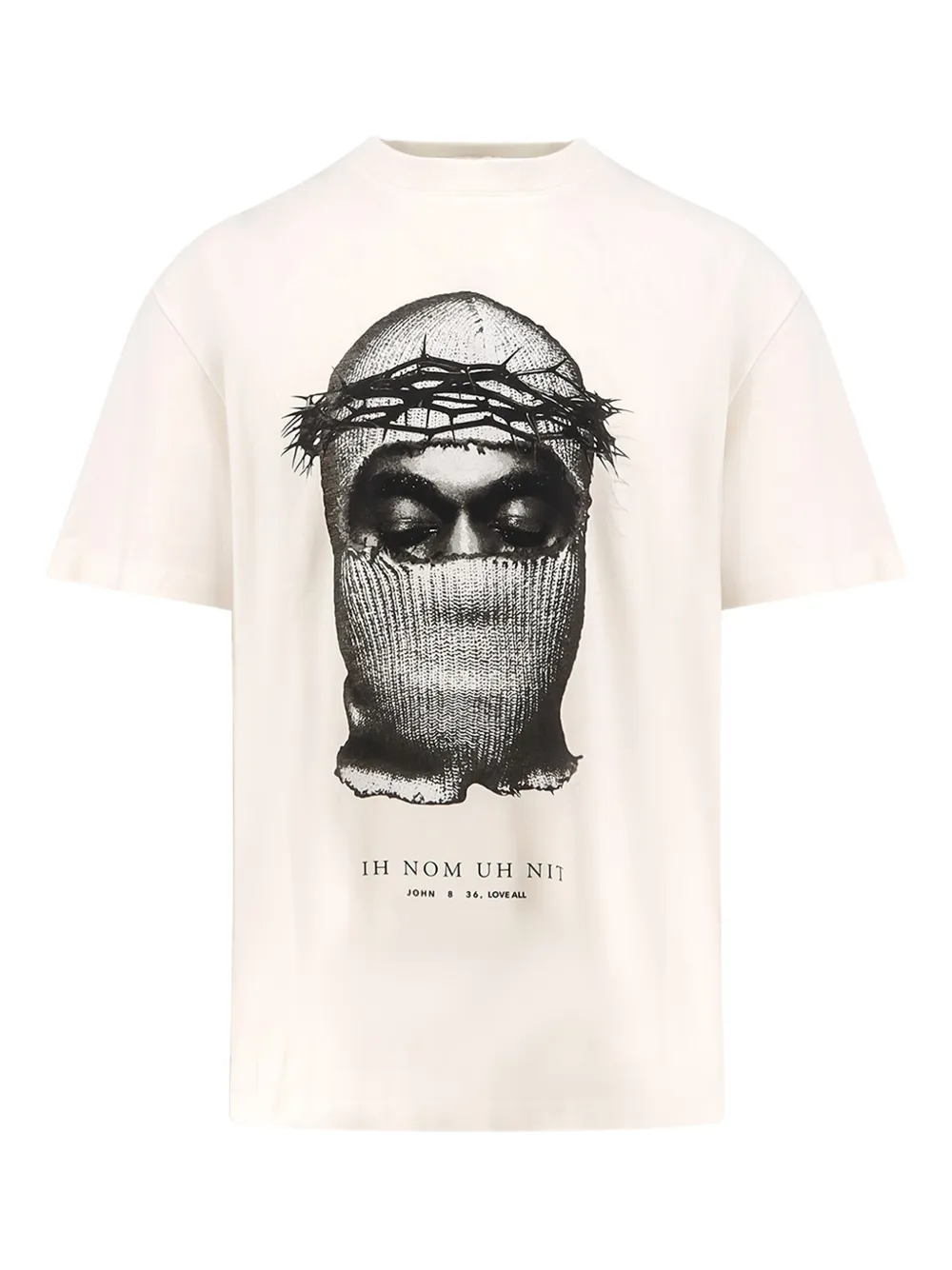 Ih Nom Uh Nit Crowned Mask T-shirt | Neutrals | Image 1