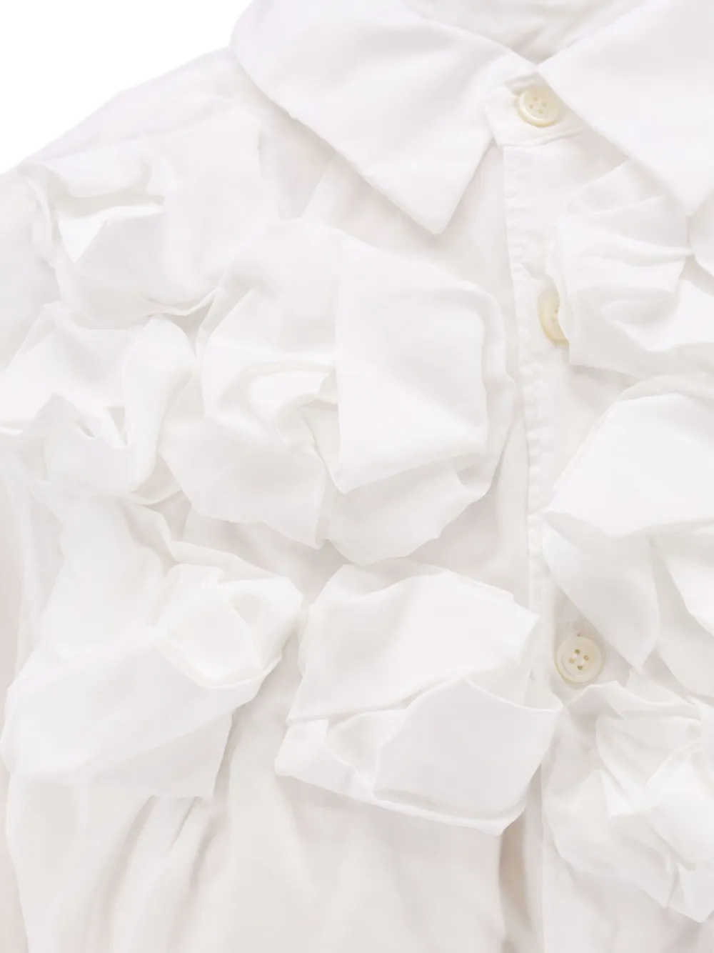 Comme Des Garçons Play Ruffled-detail Shirt In White