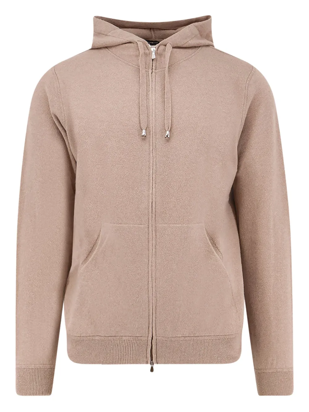 Filippo De Laurentiis Zip-up Drawstring Hoodie In Nude