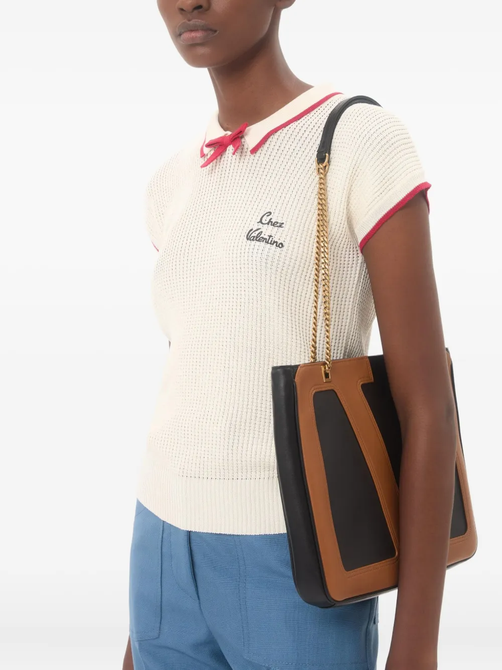 Valentino Garavani Katoenen top Beige