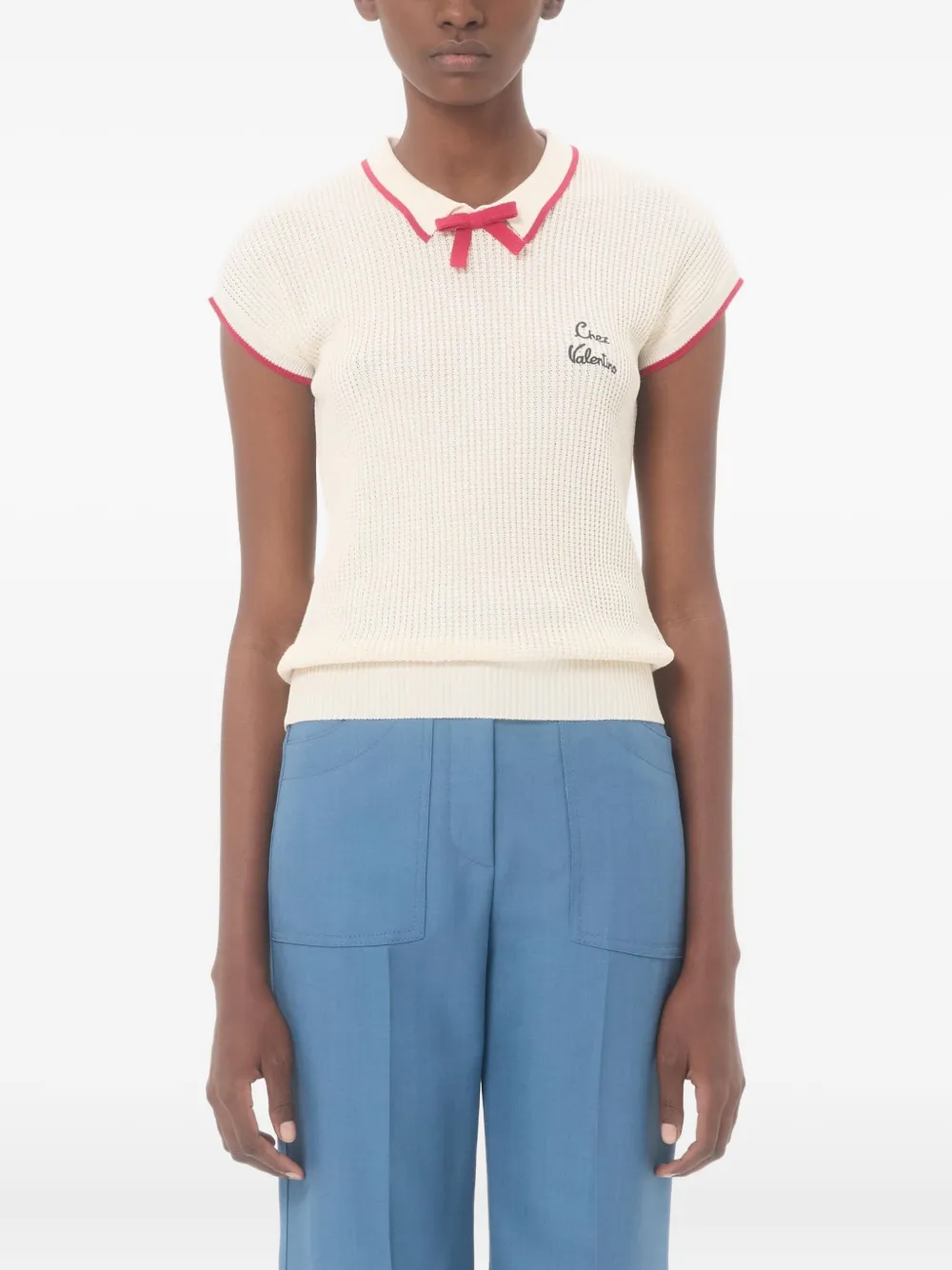 Valentino Garavani Katoenen top Beige