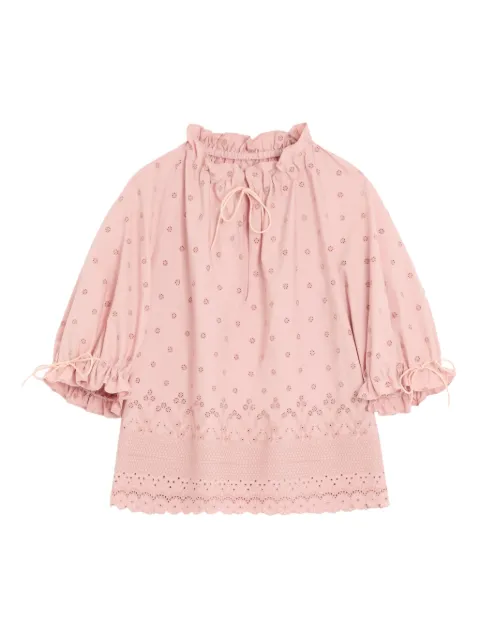 Valentino Garavani puffed-sleeve ruffle blouse