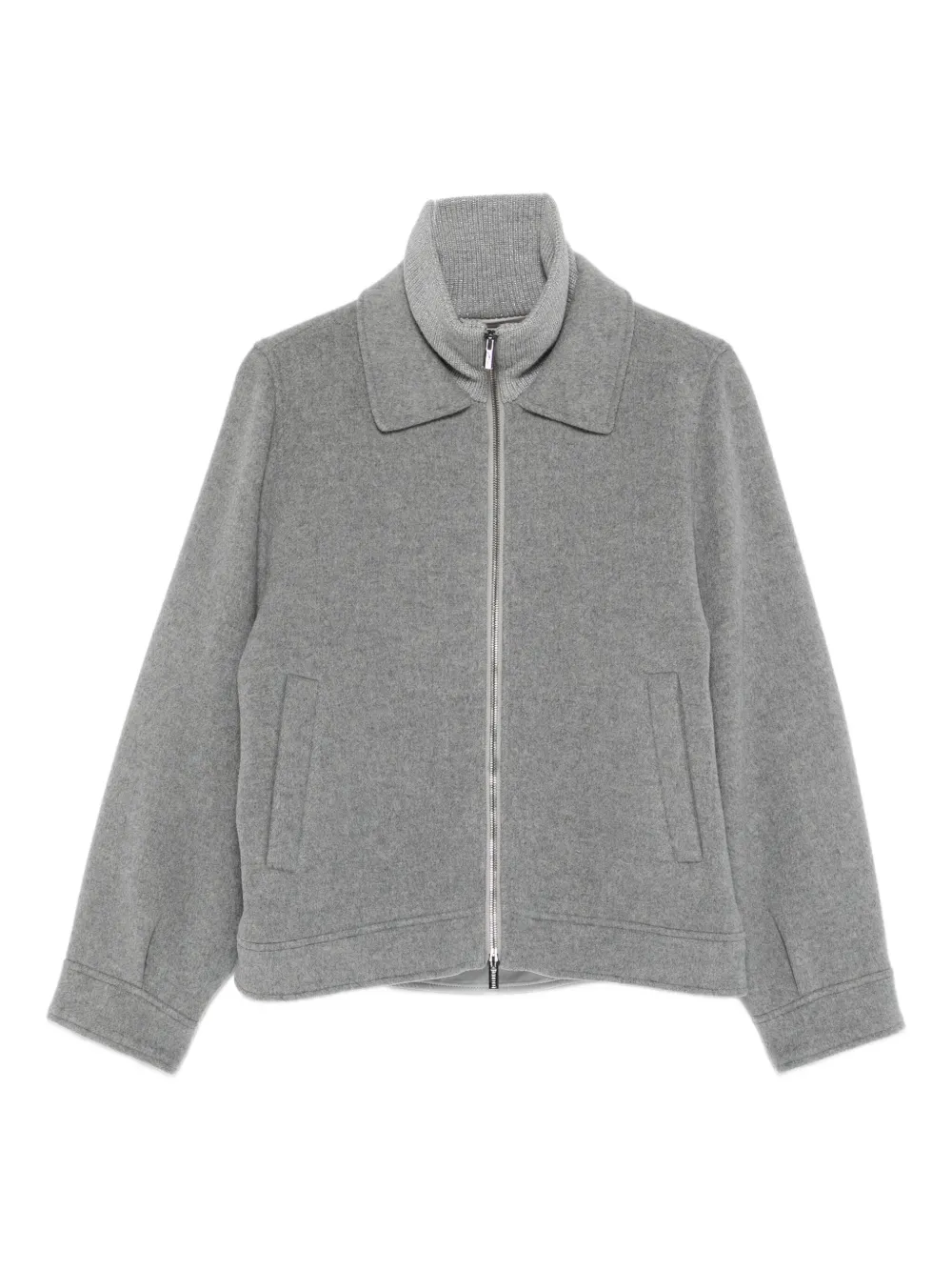 Peserico Polo-collar Jacket In Gray