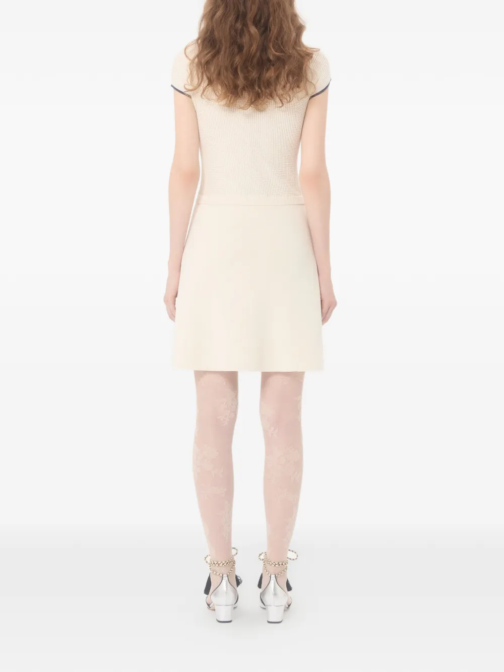 Valentino Garavani Gebreide mini-jurk Beige