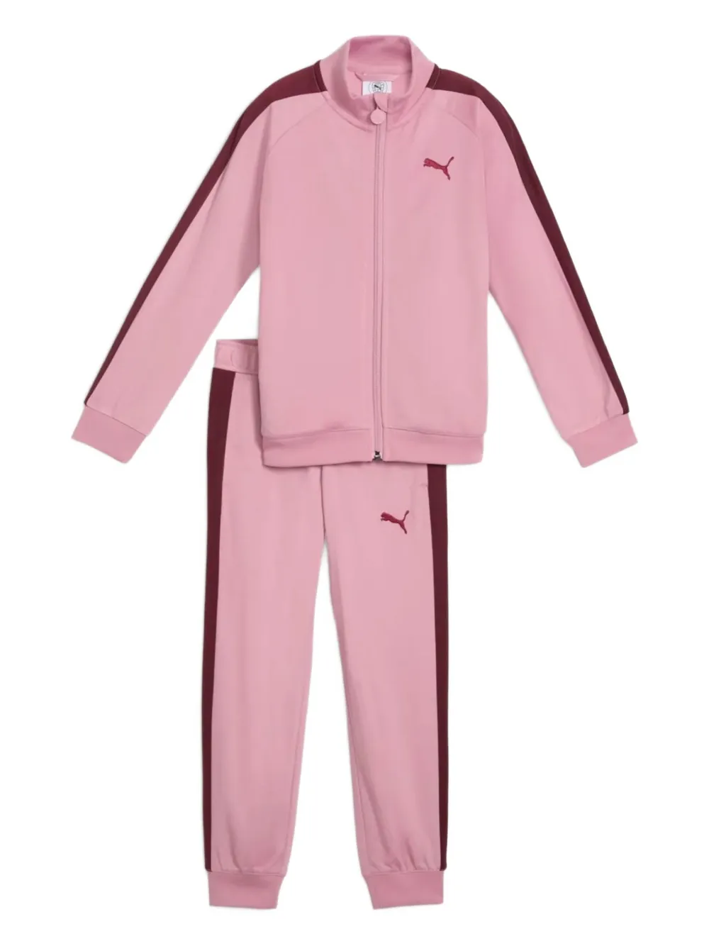 Puma Kids zip-up logo-detail tracksuit set - ピンク