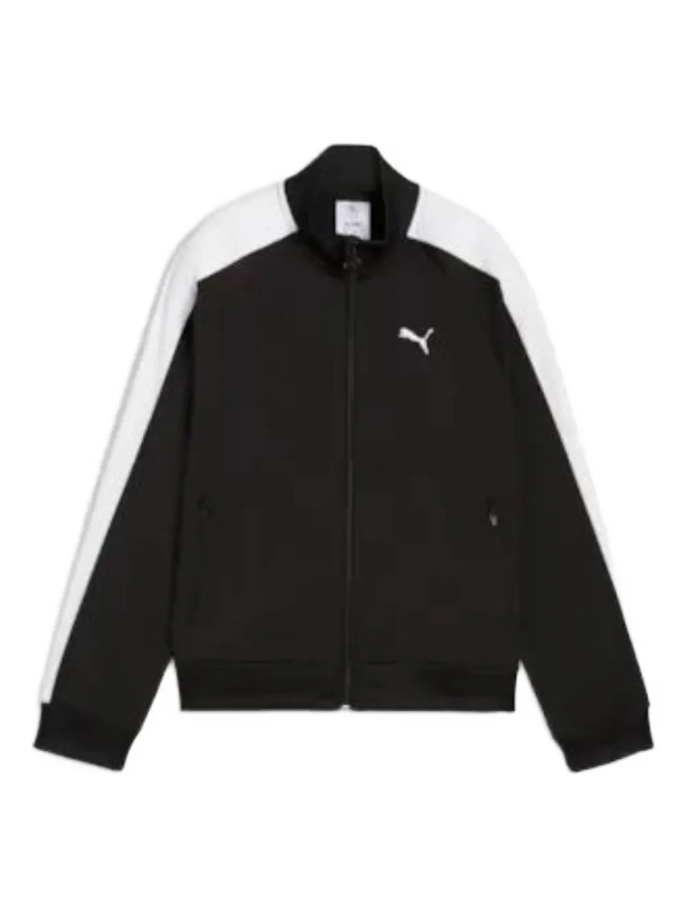Puma Kids T7 zip-up striped sweater - ブラック