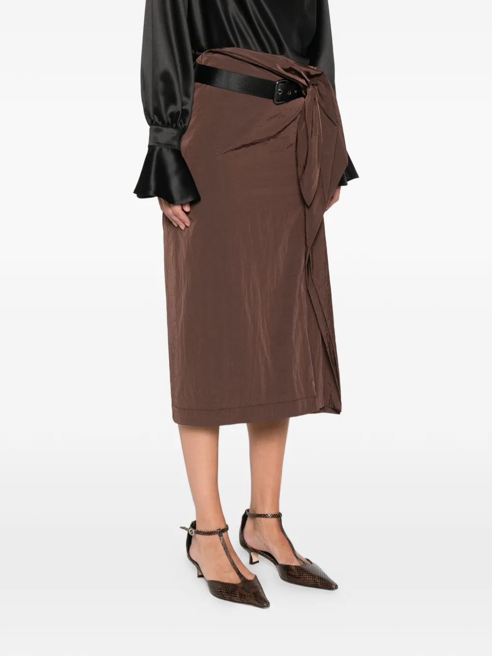 PINKO Tartetatin midi-rok met ceintuur Bruin
