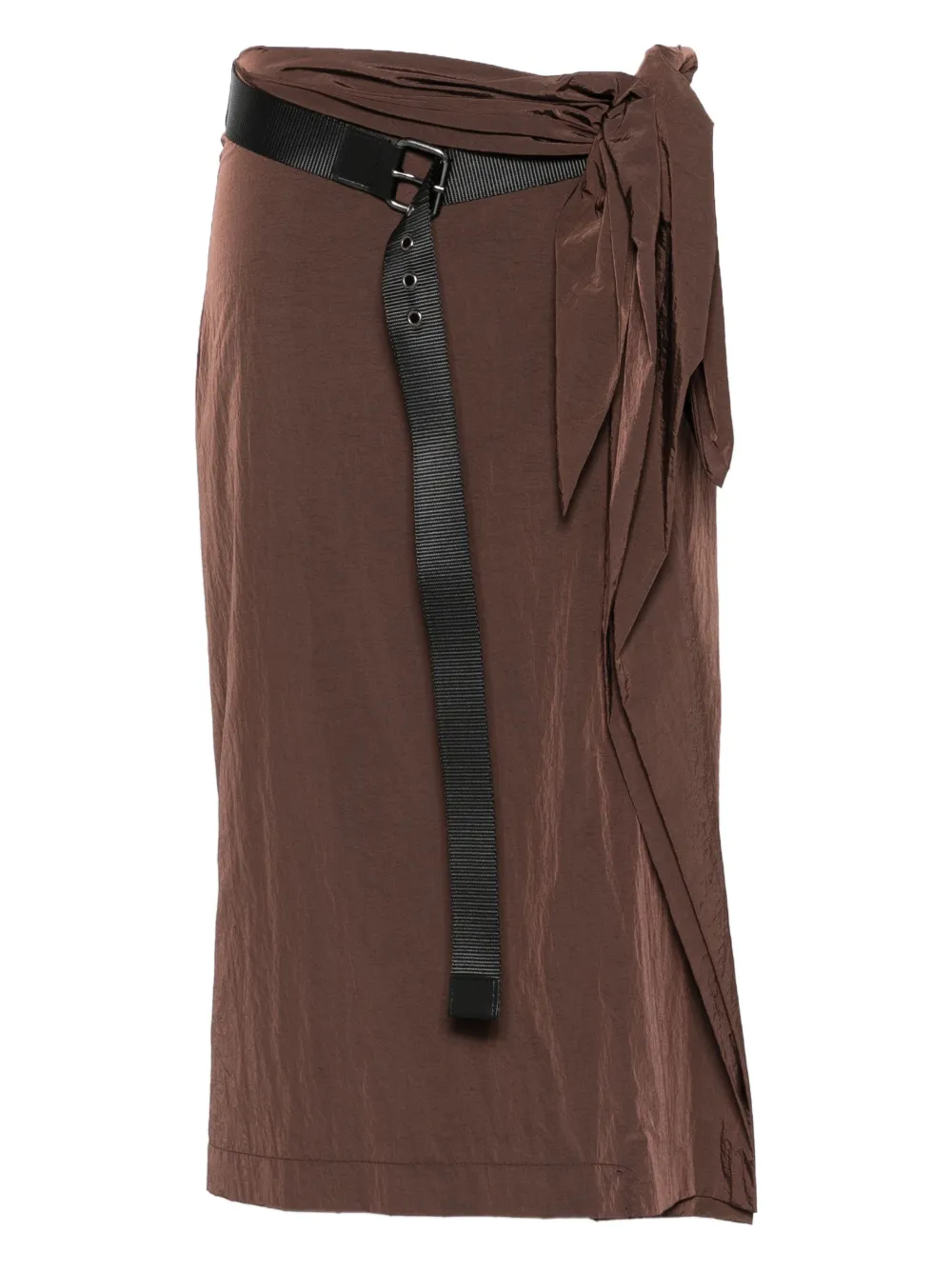 PINKO Tartetatin belt midi skirt - Marrone