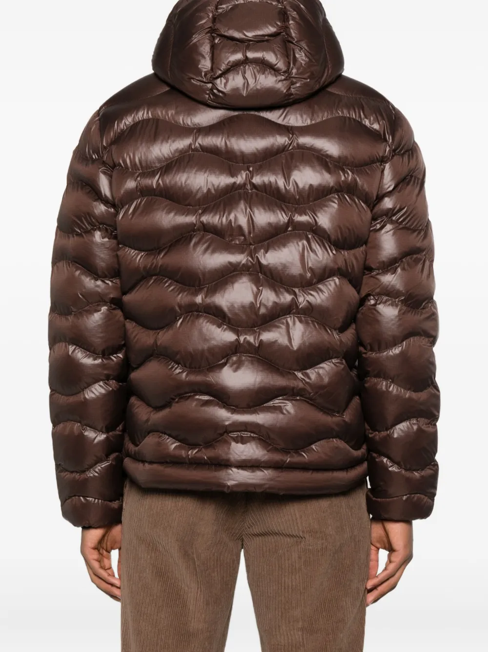 Blauer Gewatteerd jack met capuchon Bruin