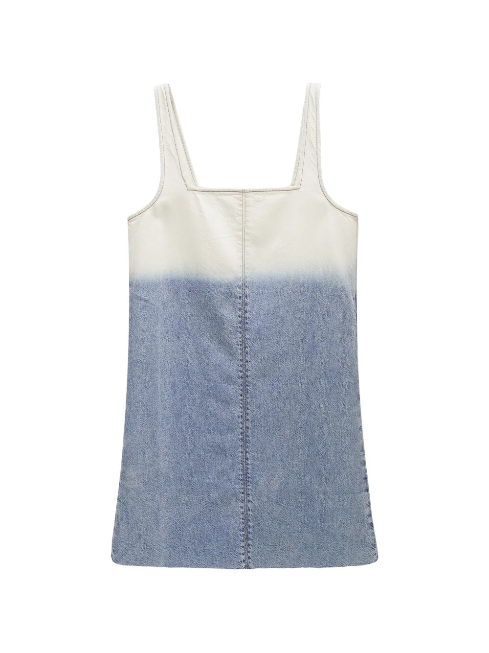 Rag & Bone Square-neck Dip-dye Mini Dress In Blue