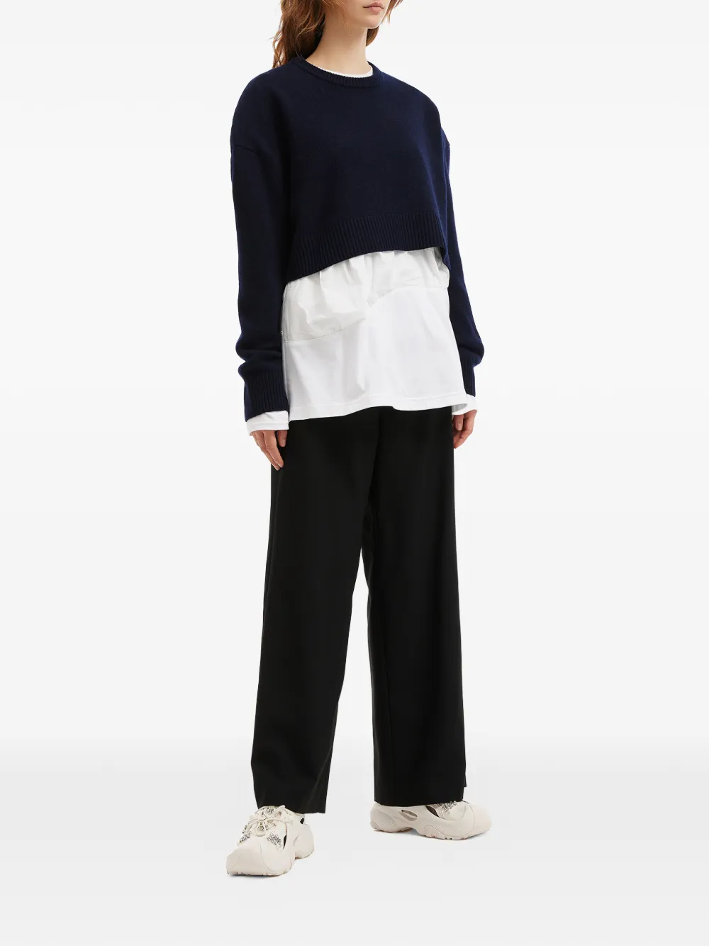  Enföld Ribbed Cropped Sweater - Blue 