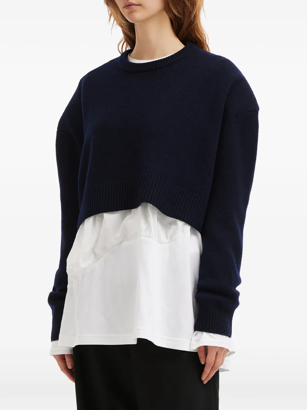  Enföld Ribbed Cropped Sweater - Blue 