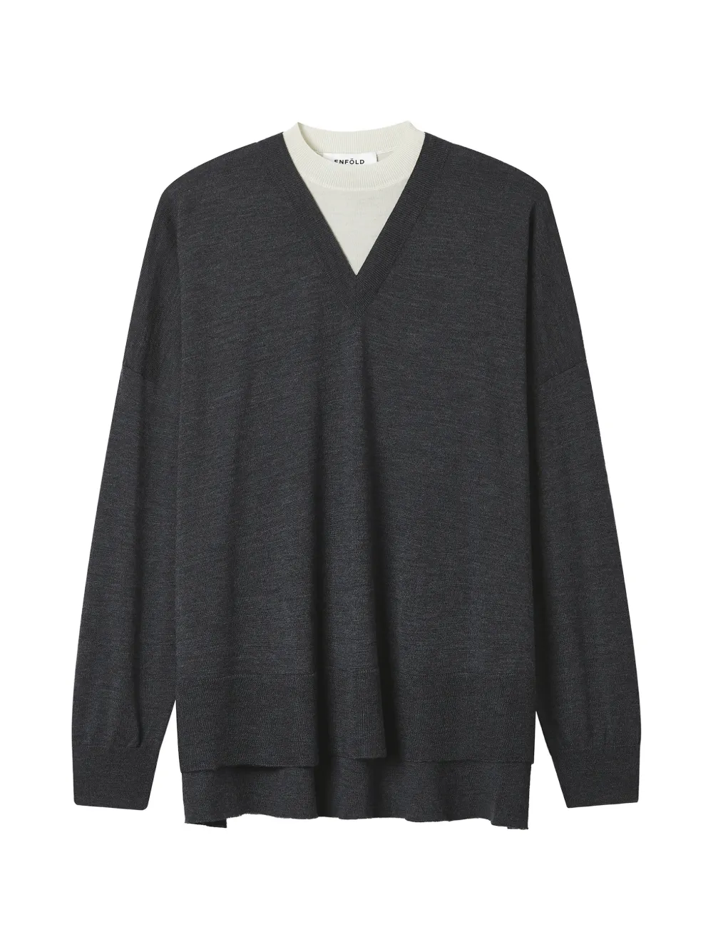 Enföld V-neck long-sleeved knitwear - Grigio