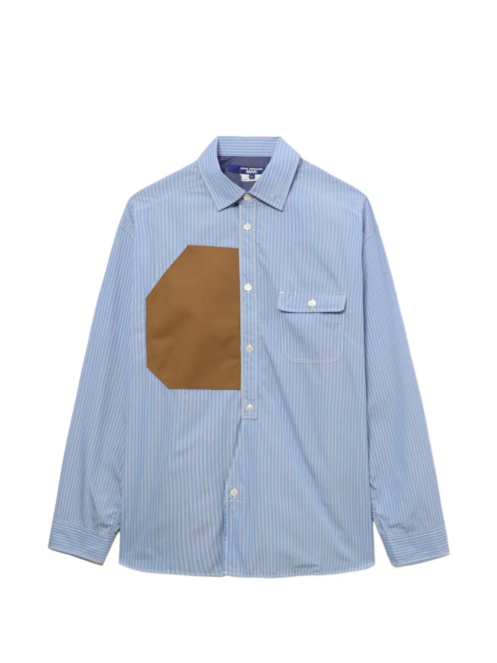Junya Watanabe MAN Camicia a righe con applicazione - Blu