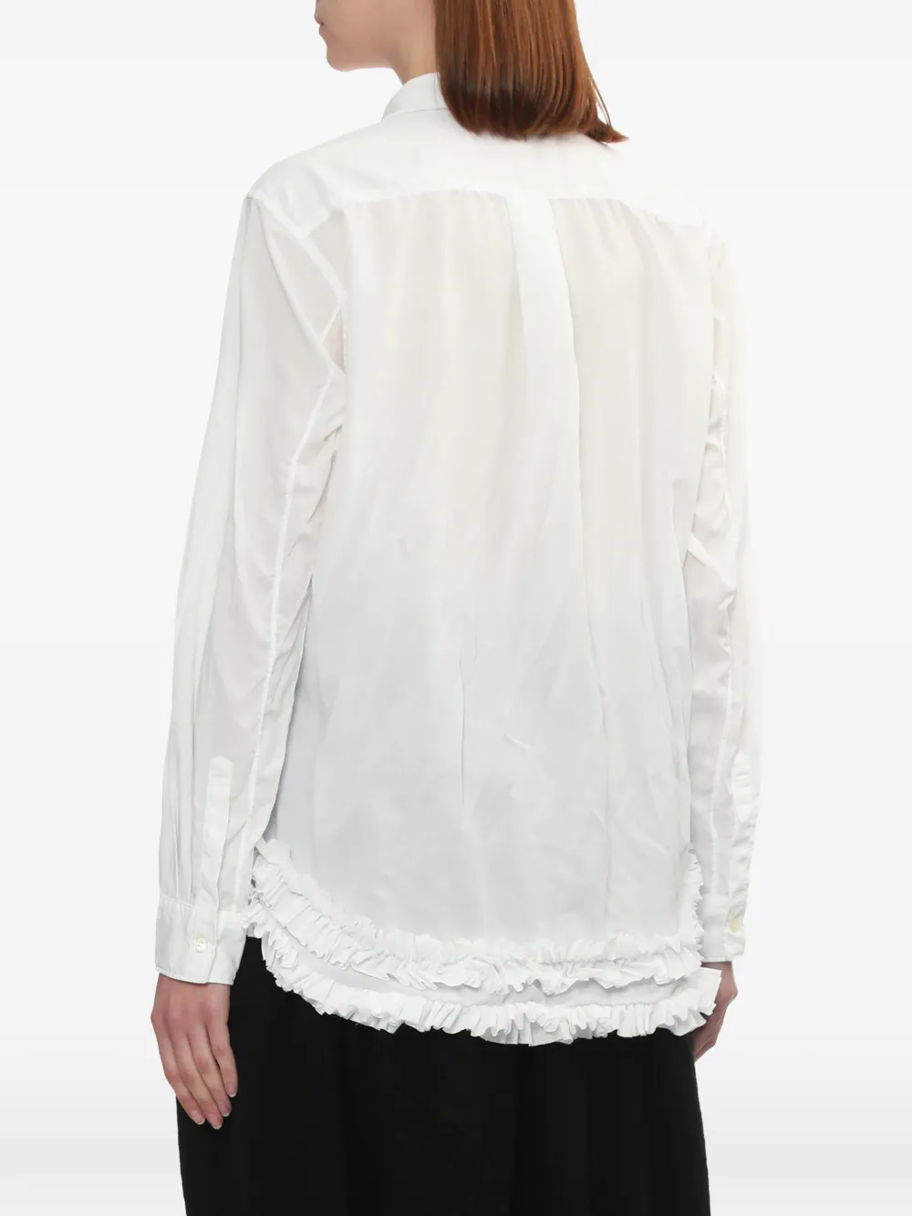 Black Comme Des Garçons Shirt met ruches en kraag Wit