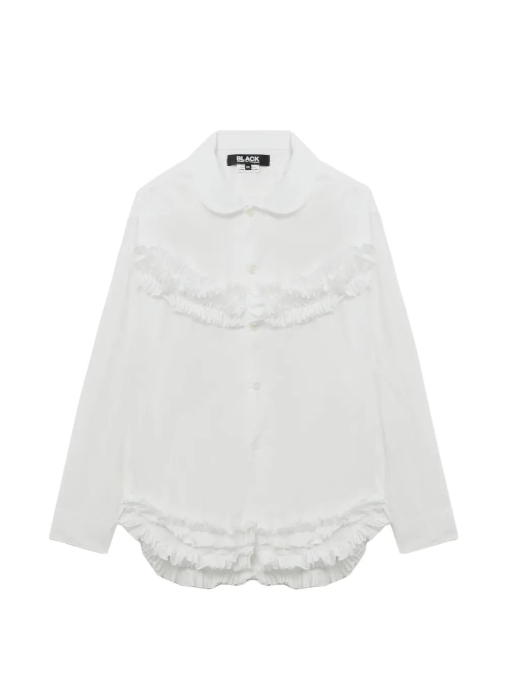Black Comme Des Garçons ruffled collared shirt - Bianco