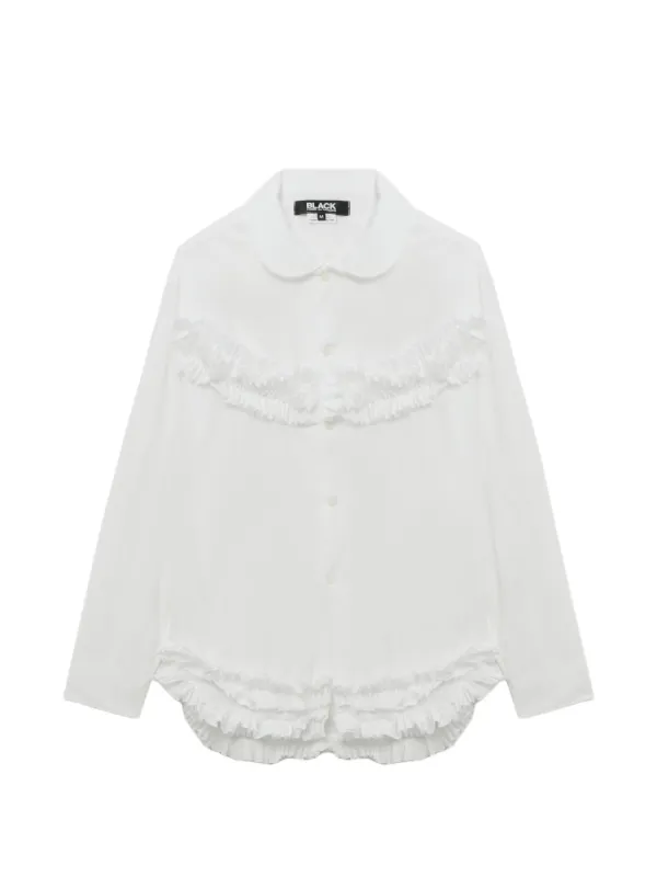 Black Comme Des Garçons Ruffled Collared Shirt | White | FARFETCH