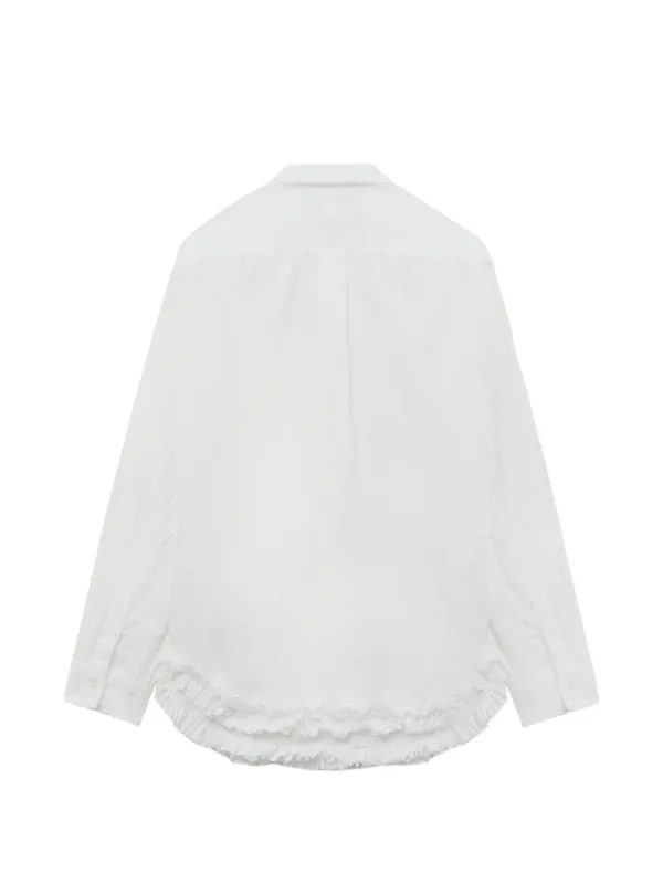 Black Comme Des Garçons Ruffled Collared Shirt | White | FARFETCH