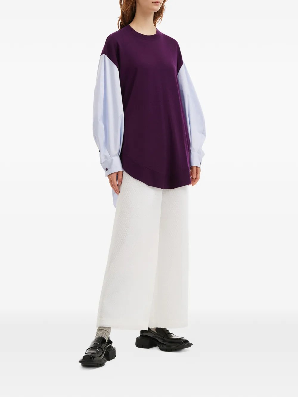 Enf&ouml;ld panelled balloon sleeve top - Paars