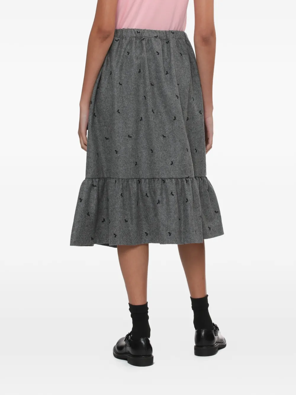 Comme Des Garçons Girl Midi-rok met ruches Grijs