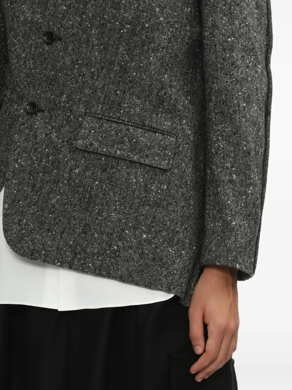 Black Comme Des Garçons Blazer met klepzak en knopen Grijs