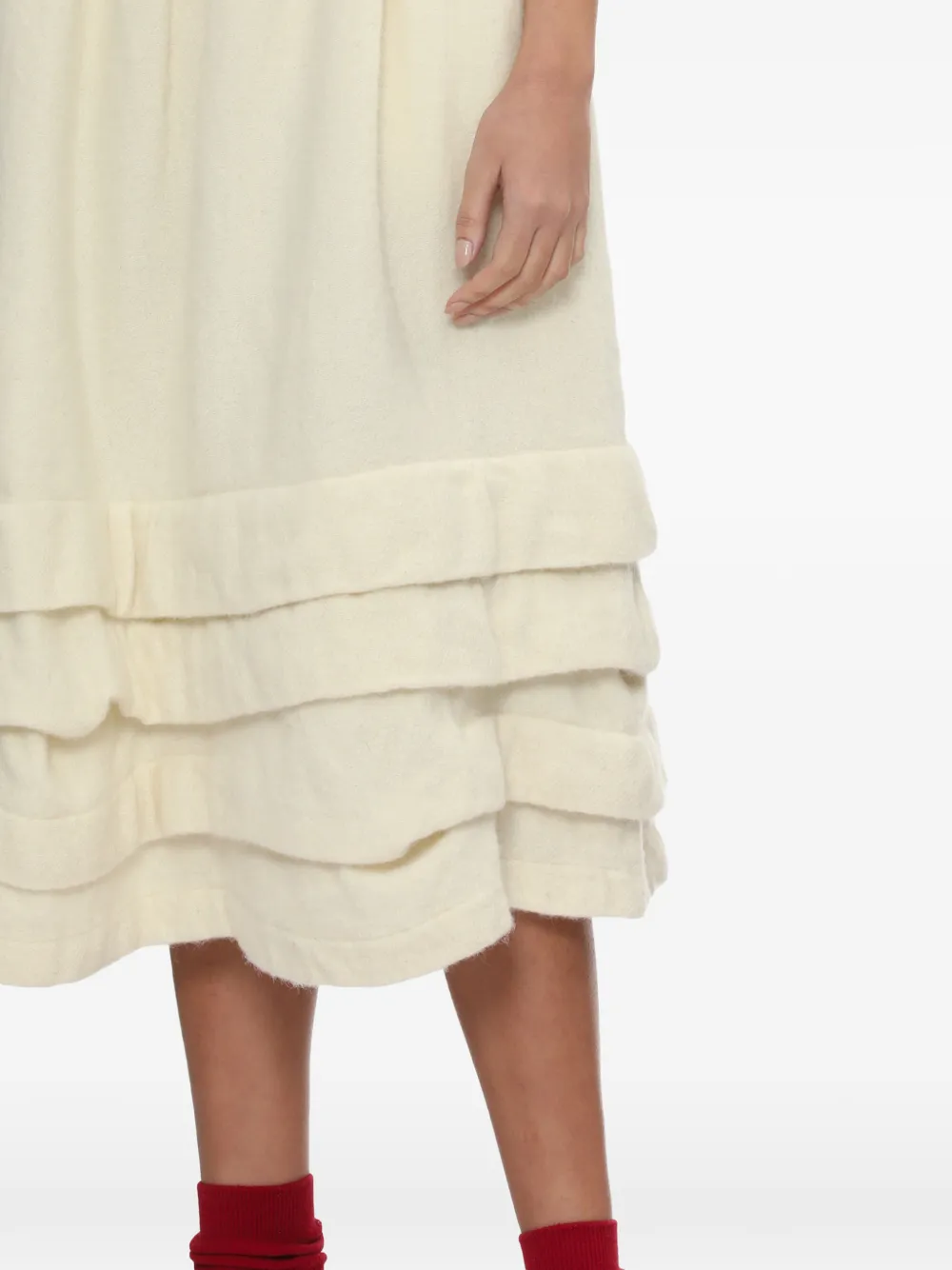 Comme Des Garçons Girl Midi-rok met ruches Beige