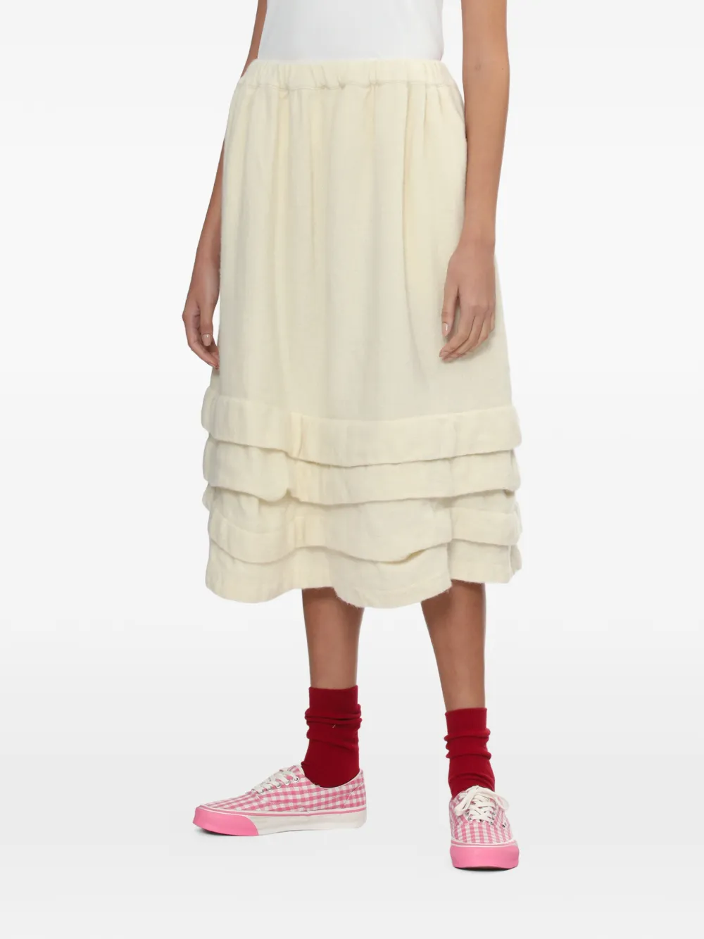 Comme Des Garçons Girl Midi-rok met ruches Beige