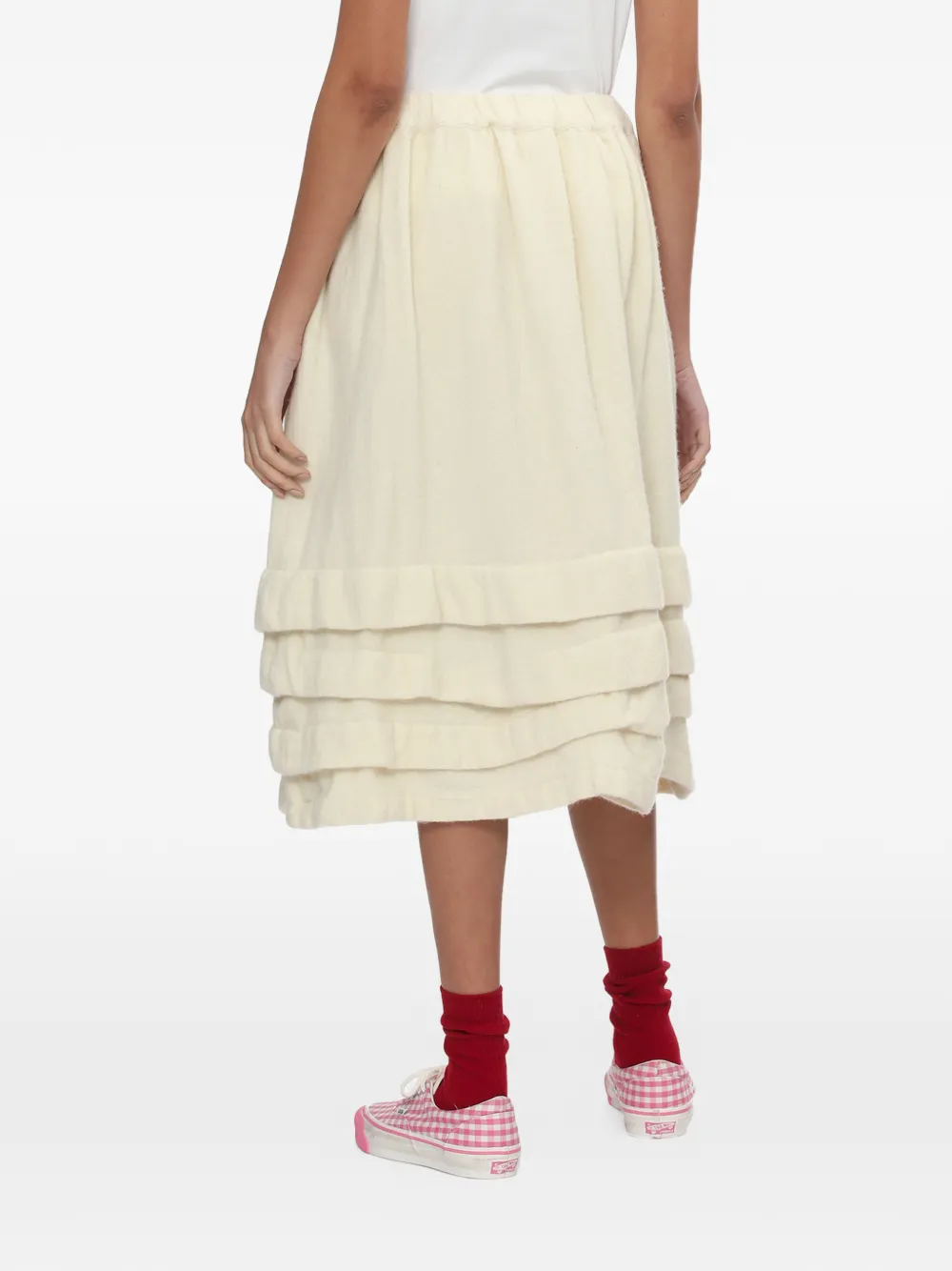 Comme Des Garçons Girl Midi-rok met ruches Beige