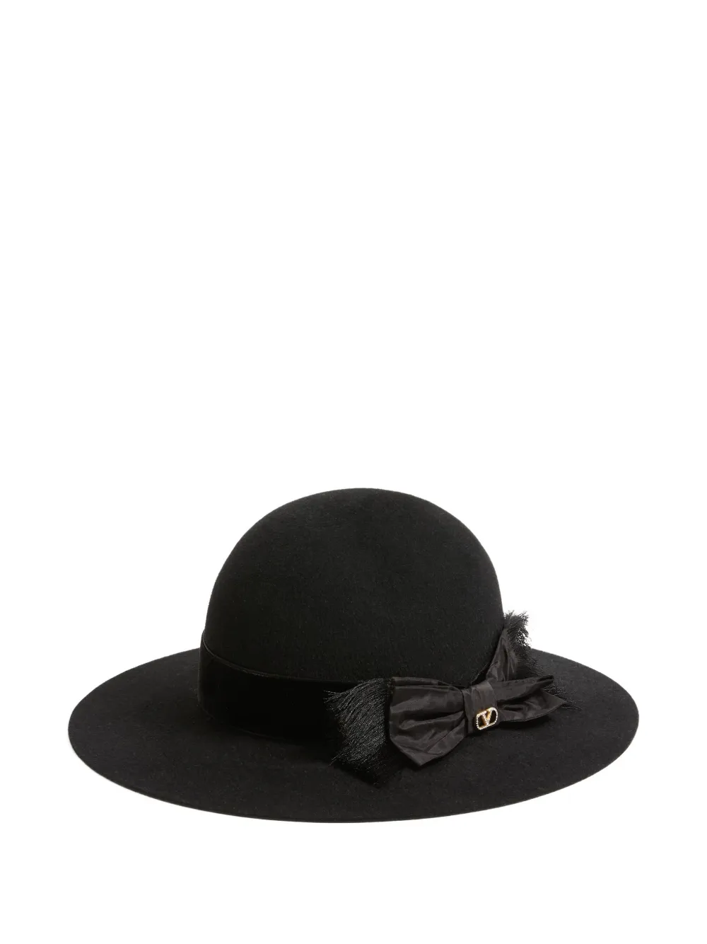  Valentino Garavani Vlogo Signature Bow Hat - Black 