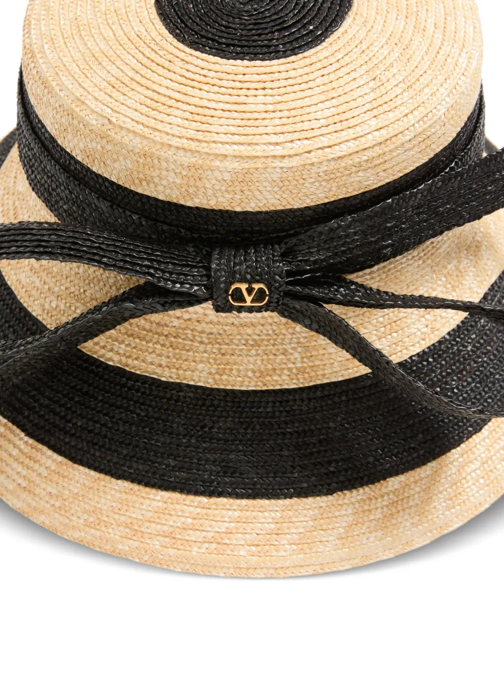 Valentino Garavani Rieten vissershoed met kenmerkende strik Beige