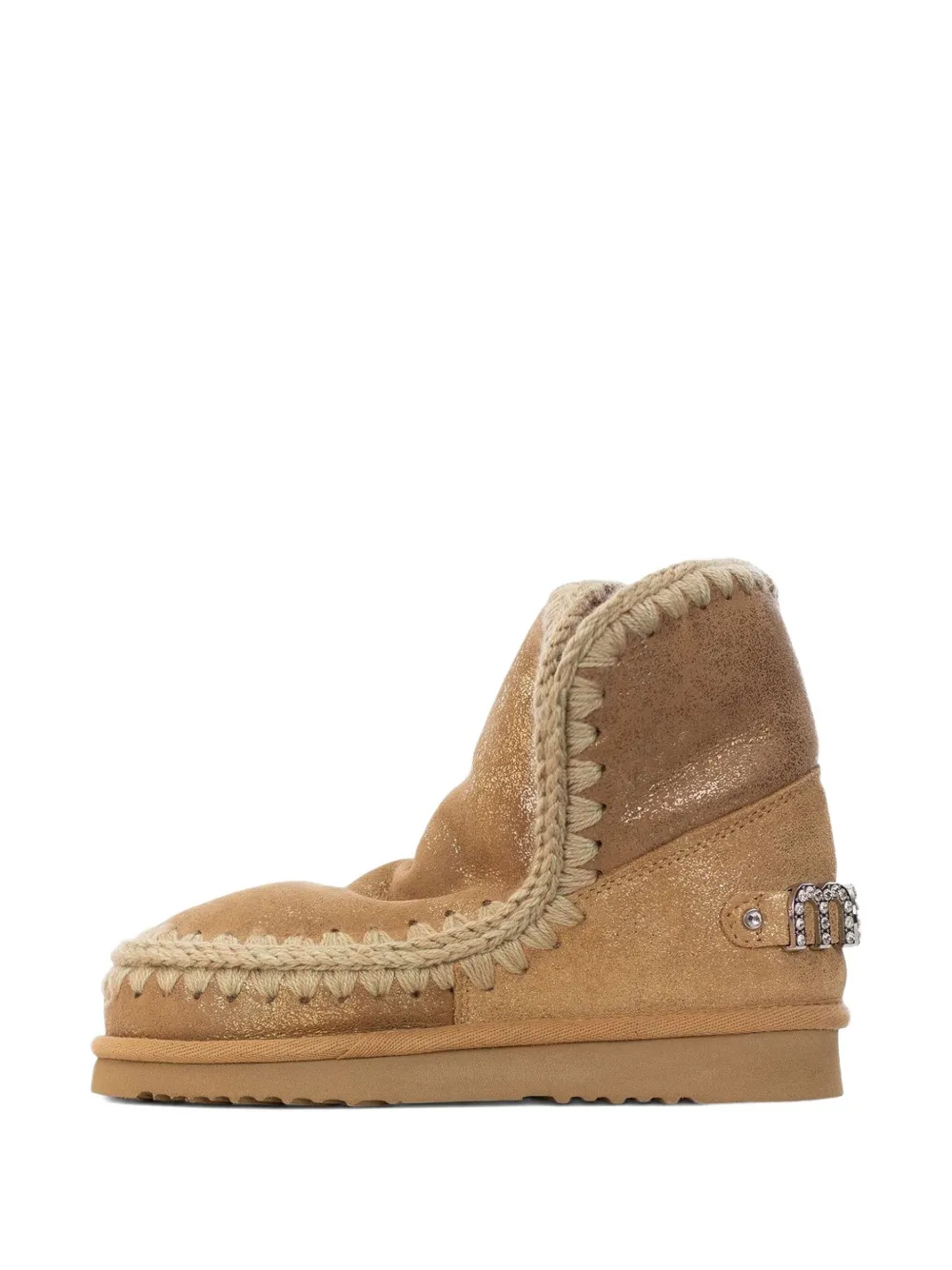 Mou Eskimo gehaakte laarzen met verfraaid logo Beige