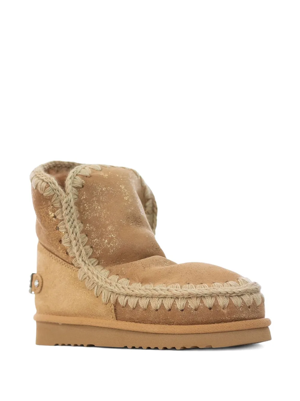 Mou Eskimo gehaakte laarzen met verfraaid logo Beige