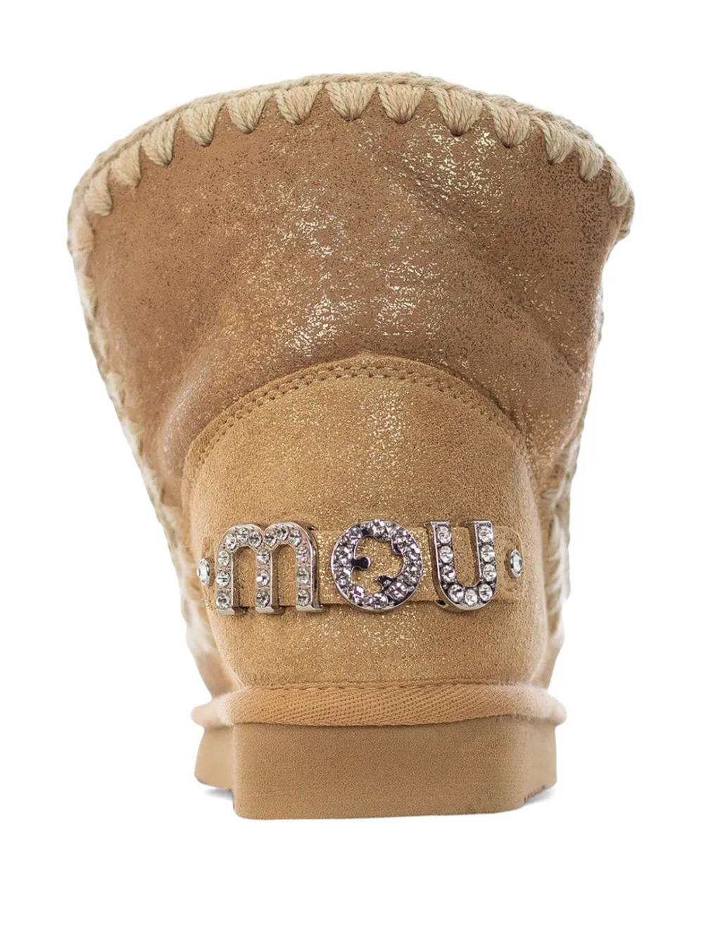 Mou Eskimo gehaakte laarzen met verfraaid logo Beige