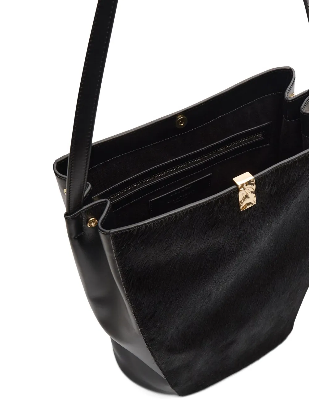 Loulou De Saison Odile Pony-effect Bucket Bag In Black