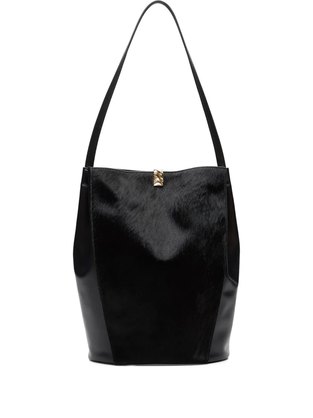 Loulou De Saison Odile Pony-effect Bucket Bag In Black