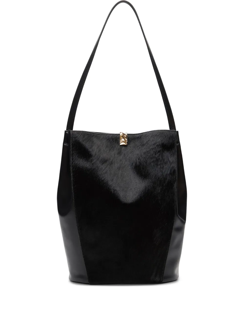 LouLou de Saison Odile pony-effect bucket bag - Schwarz