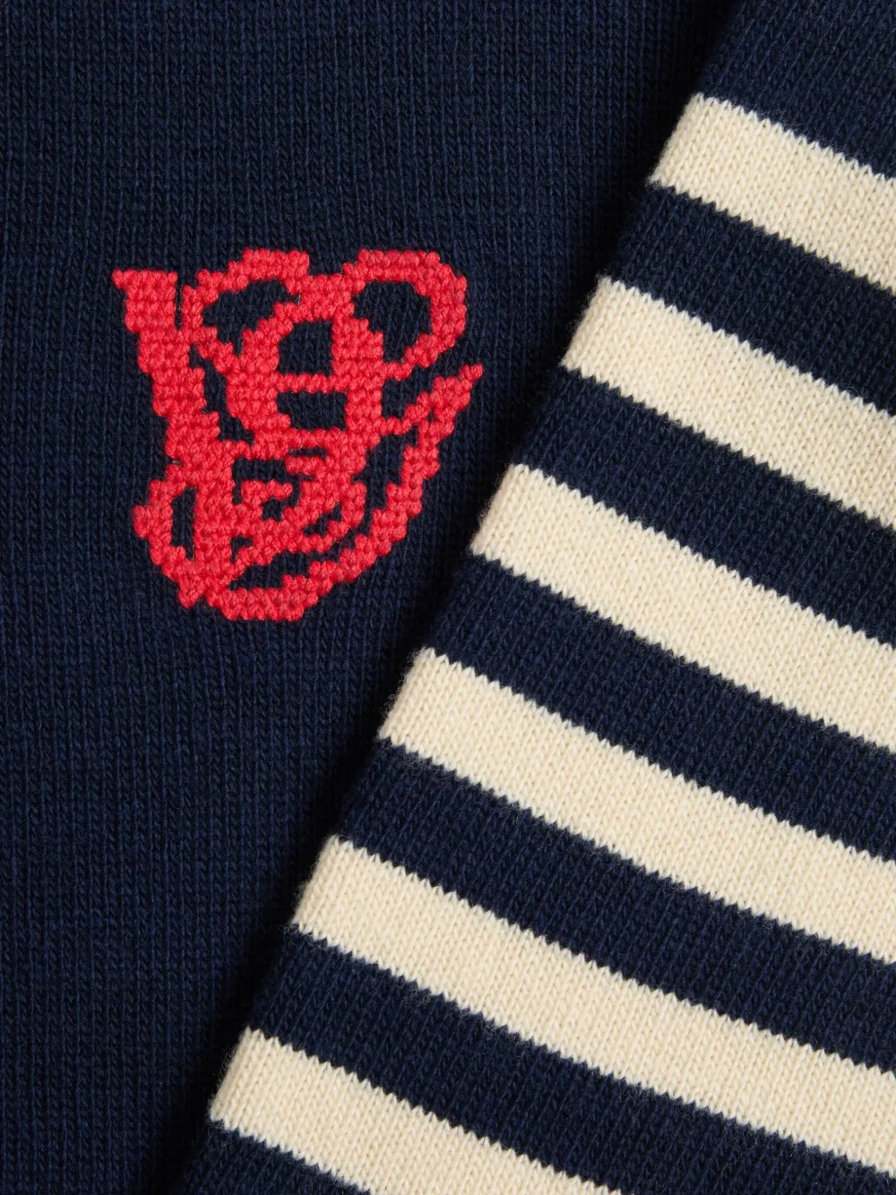 Valentino Garavani Gestreepte trui met borduurwerk Blauw