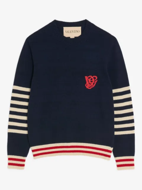 Valentino Garavani embroidery striped sweater