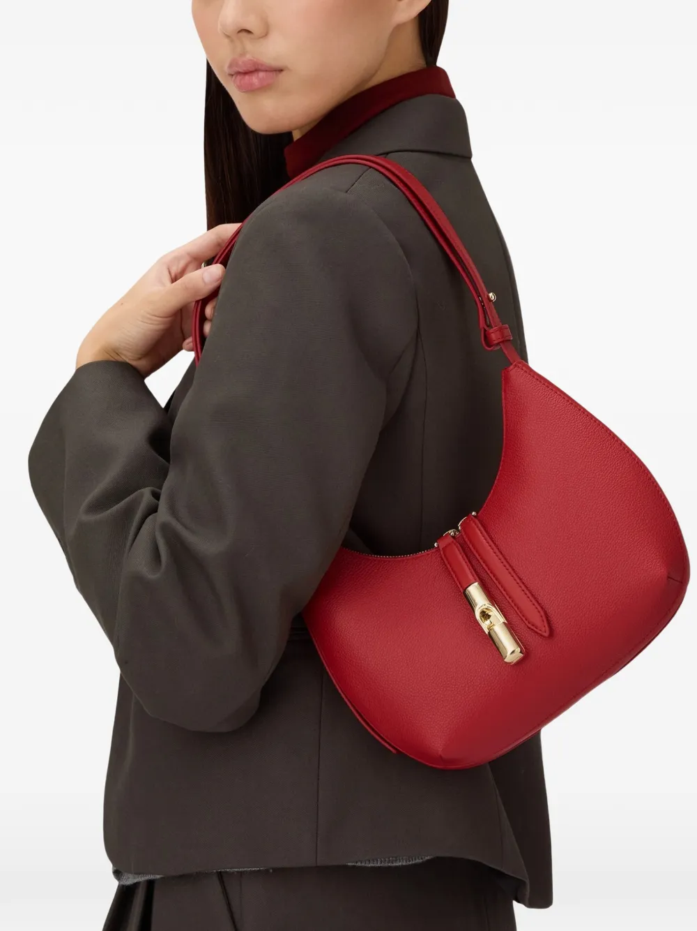 Furla Goccia kleine leren schoudertas - Rood