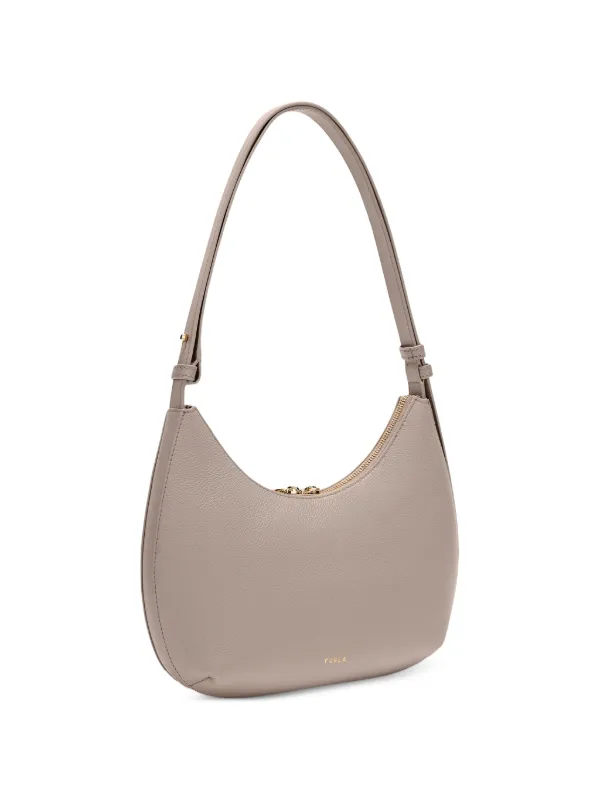 Furla S Goccia pebbled-leather Curved Shoulder Bag | Grey | FARFETCH