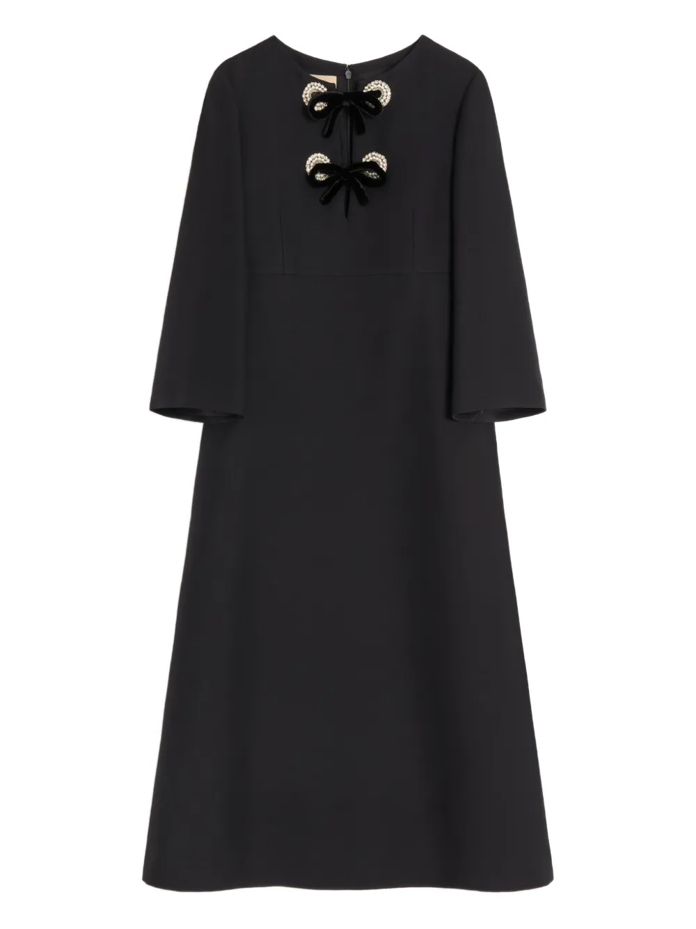 Valentino Garavani Midikleid mit Strassstickerei - Schwarz