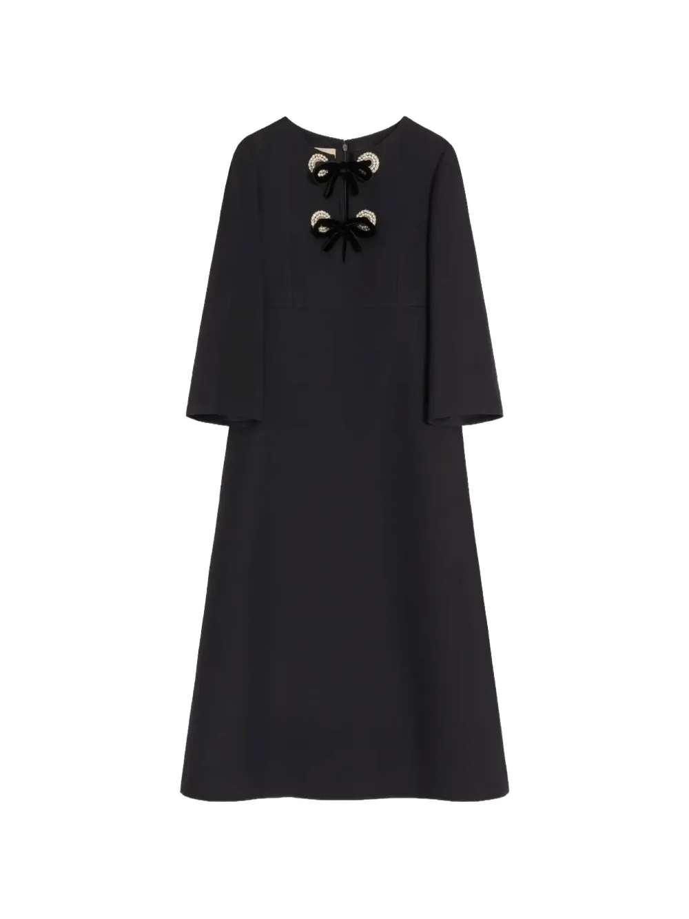 Valentino Garavani Midi-jurk met geborduurde stras Zwart