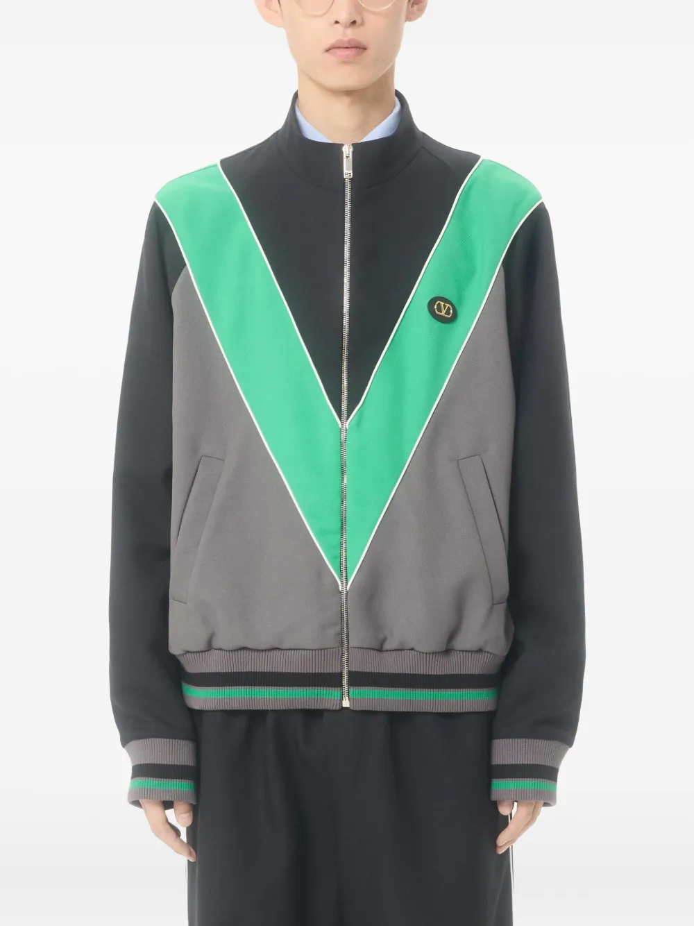 Valentino Garavani Trui met logopatch en rits Zwart