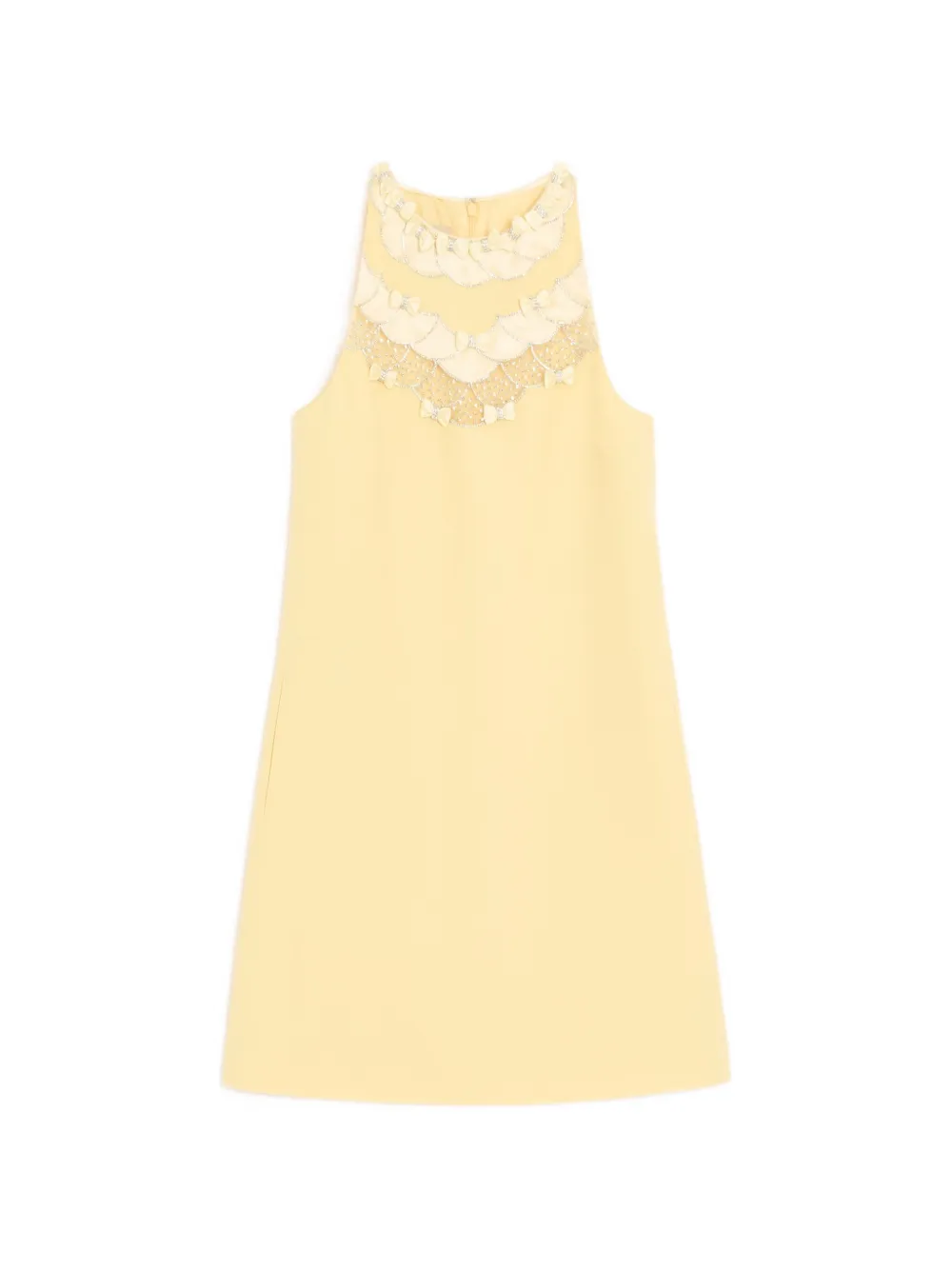 Valentino Garavani rhinestone-embroidered bow-detail mini dress - Giallo