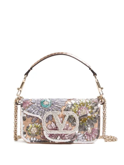 Valentino Garavani small Locò floral-embroidered tote bag