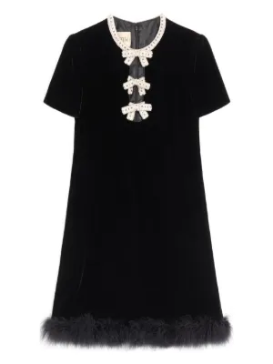 Valentino Garavani クレープクチュール ミニドレス | ブラック