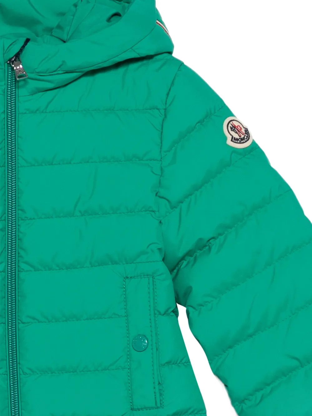 Moncler Enfant Dilar gewatteerd jack met capuchon Groen
