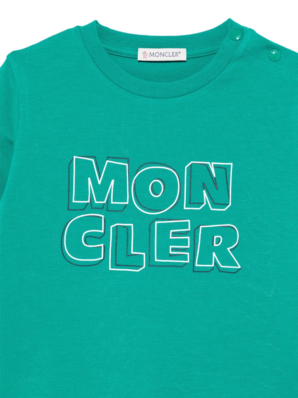 Moncler Enfant T-shirt met logoprint Groen