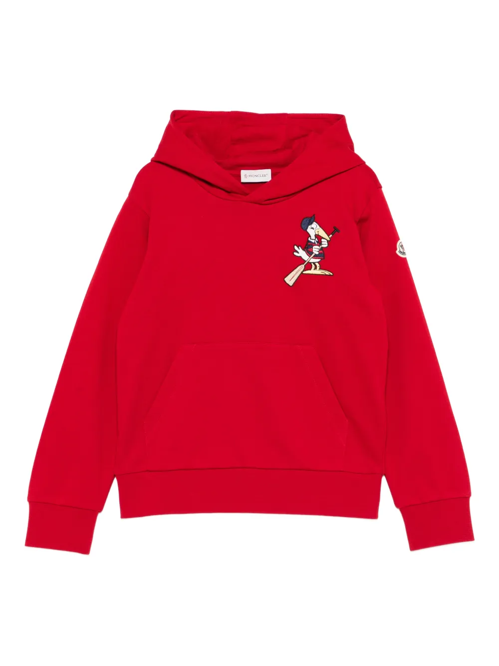 Moncler Enfant Hoodie met borduurwerk Rood