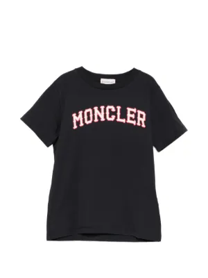 Moncler Enfant graphic-print T-shirt | Black | FARFETCH TW